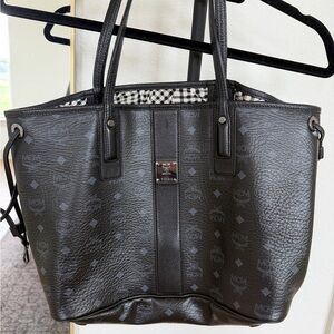 MCM Black Textured Tote Bag